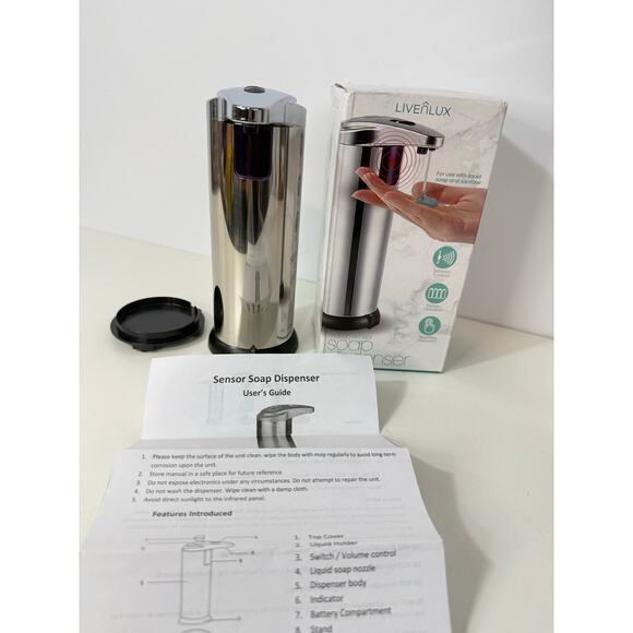 NEW Livenlux Motion Sensor Soap Dispenser Stainless Steel Touchless NIB - Picture 6 of 8